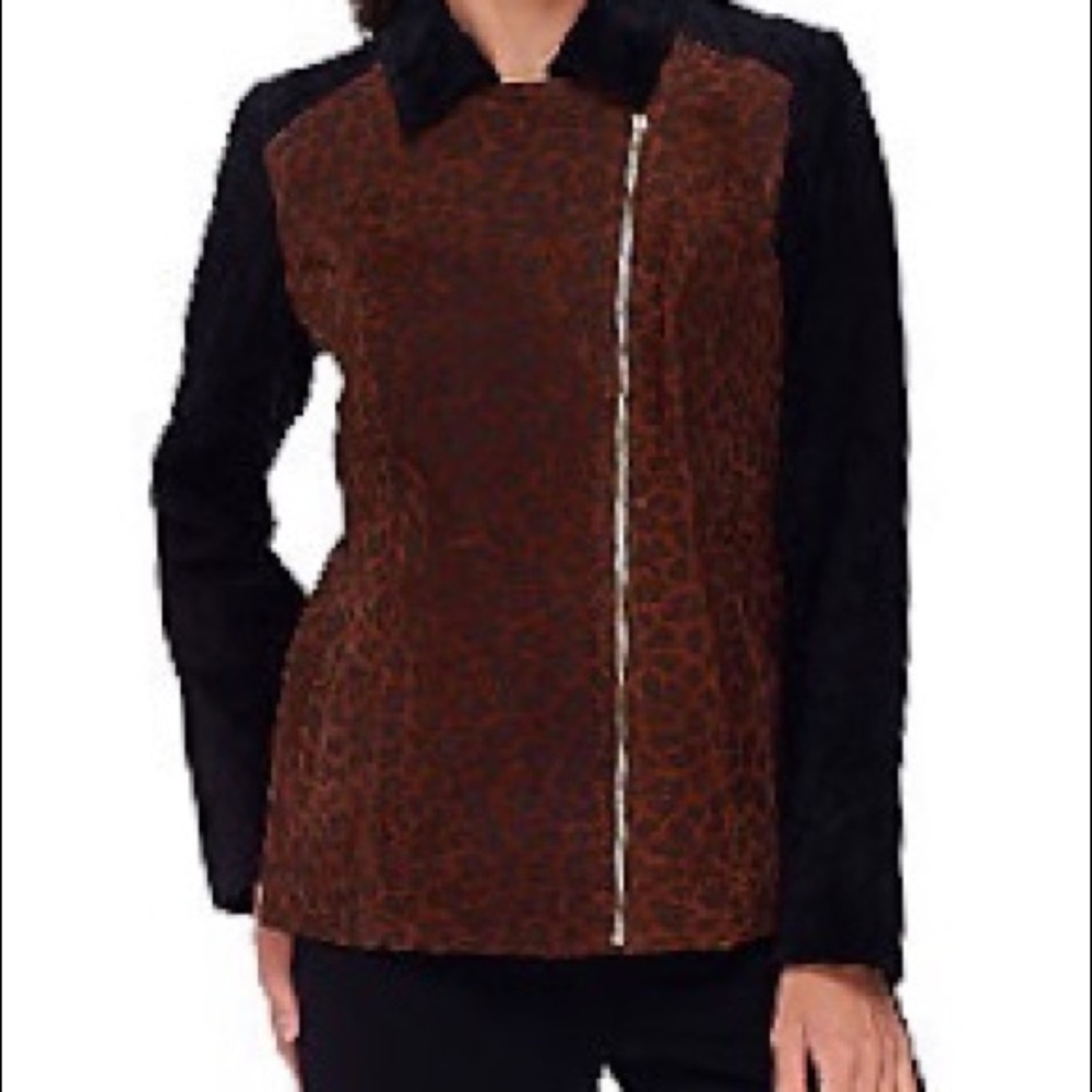 Suede zip front Moto jacket